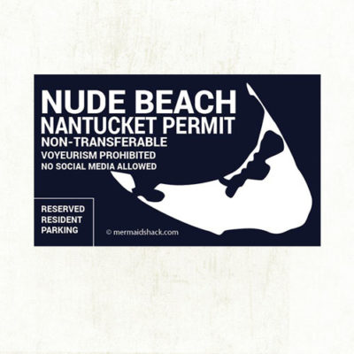 Nantucket Nude Beach Parking Permit Bumper Sticker