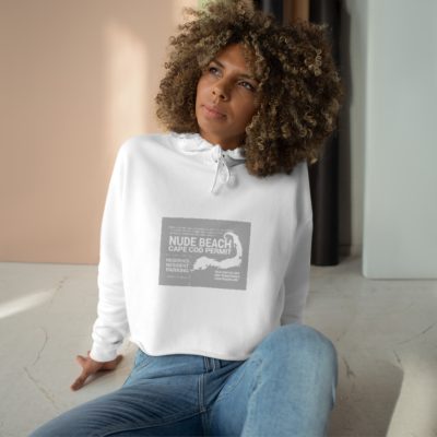 Cape Cod Nude Beach Sticker Crop Hoodie