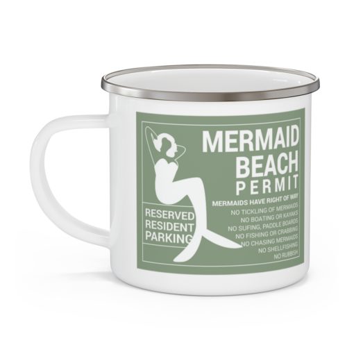 Mermaid Beach Enamel Camping Mug - Image 3