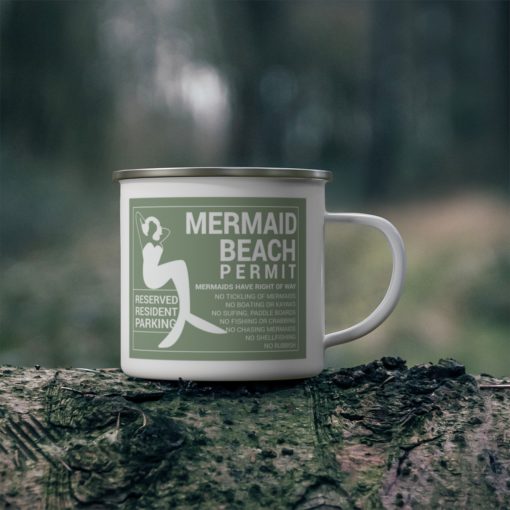 Mermaid Beach Enamel Camping Mug - Image 4