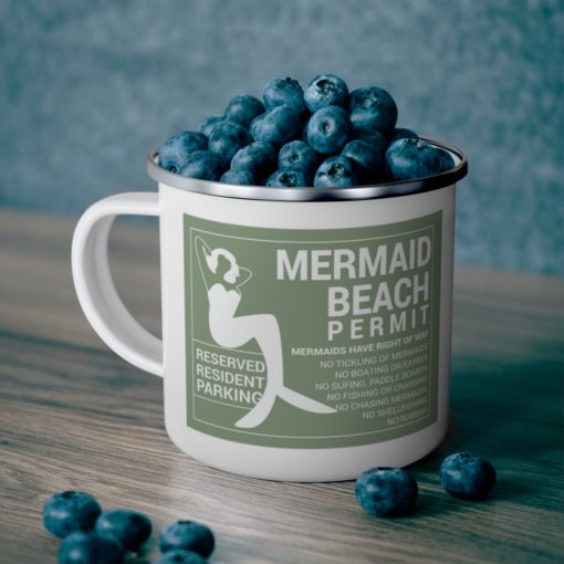 Mermaid Beach Enamel Camping Mug - Image 5